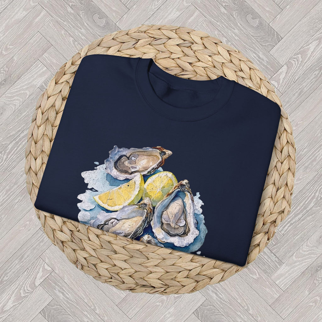 Oyster Shell Sweatshirt – Coastal Aesthetic Pullover with Watercolor Ocean-Inspired Design