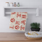 Love On The Table Tea Towel – Vintage Typography Kitchen Linen