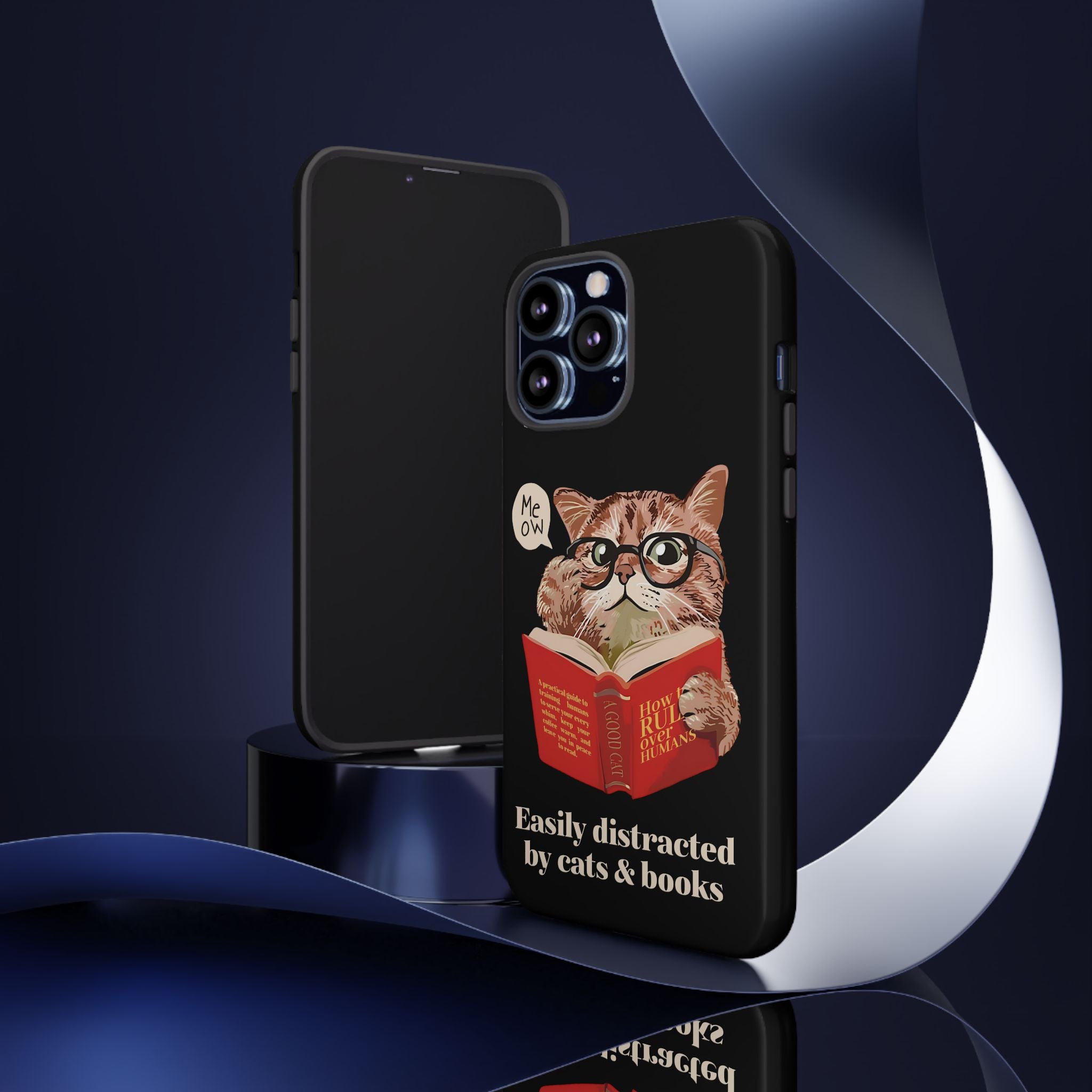 The Bookish Cat Phone Case – Easily Distracted by Cats & Books
