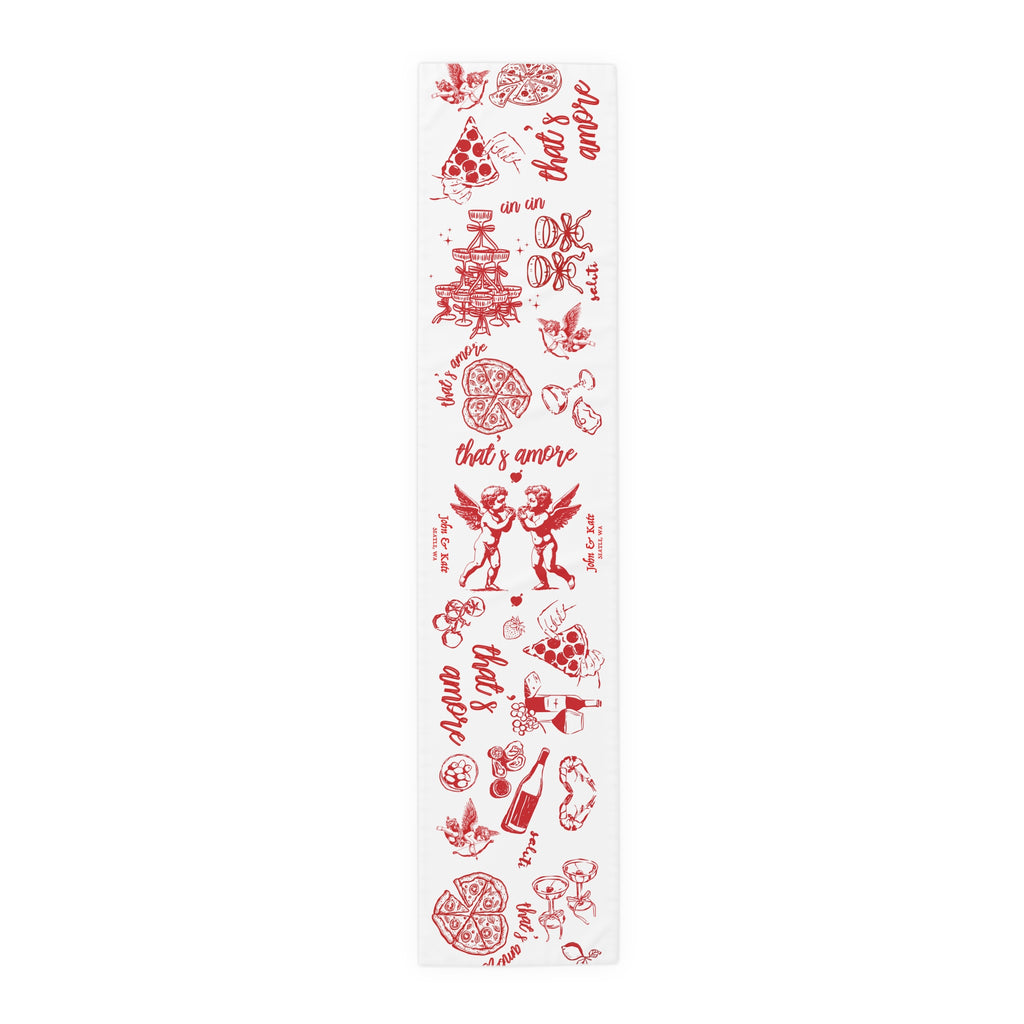 Custom Italian “That’s Amore” Table Runner – Bridal Shower & Wedding Decor, Amalfi Coast Party Linen