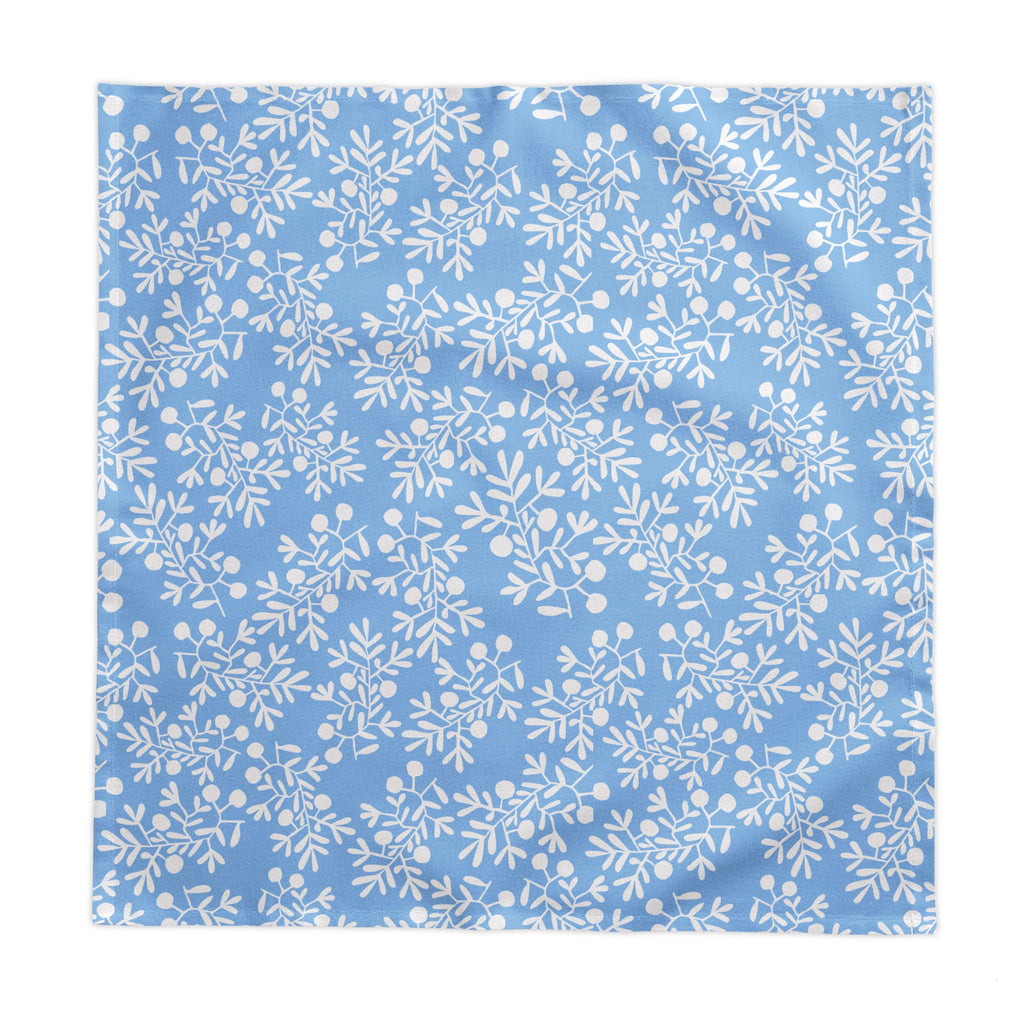 Premium Olive Branch Tablecloth – Mediterranean-Inspired, 100% Cotton Twill, Light Blue (58”x58” & 58”x102”)