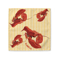 Cotton lobster napkin available in 10x10 inch and 22x22 inch sizes displayed for formal dinners and everyday use