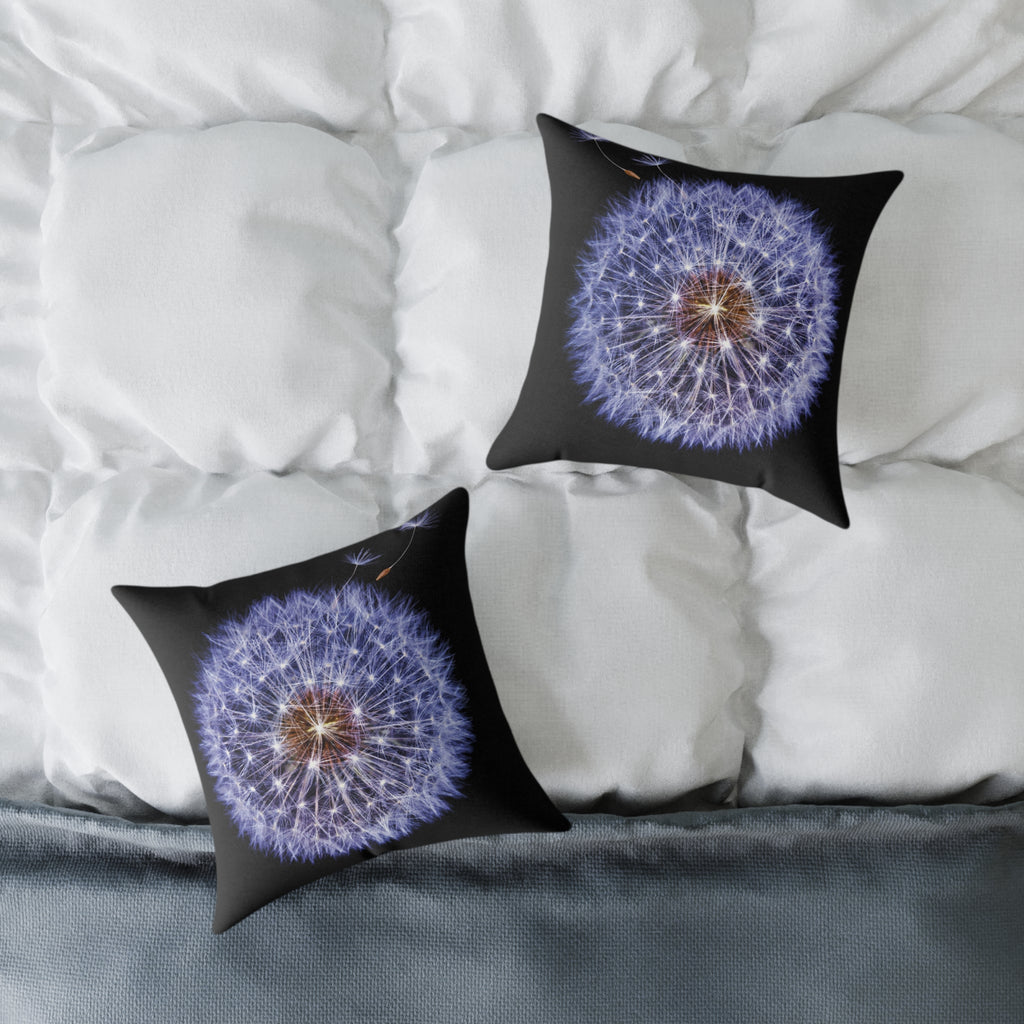 Detailed Dandelion Cushion – Nature-Inspired Design, 100% Polyester Canvas, Double-Sided Print, Available in 5 Sizes (16"x16", 18"x18", 20"x20", 24"x24", 26"x26")