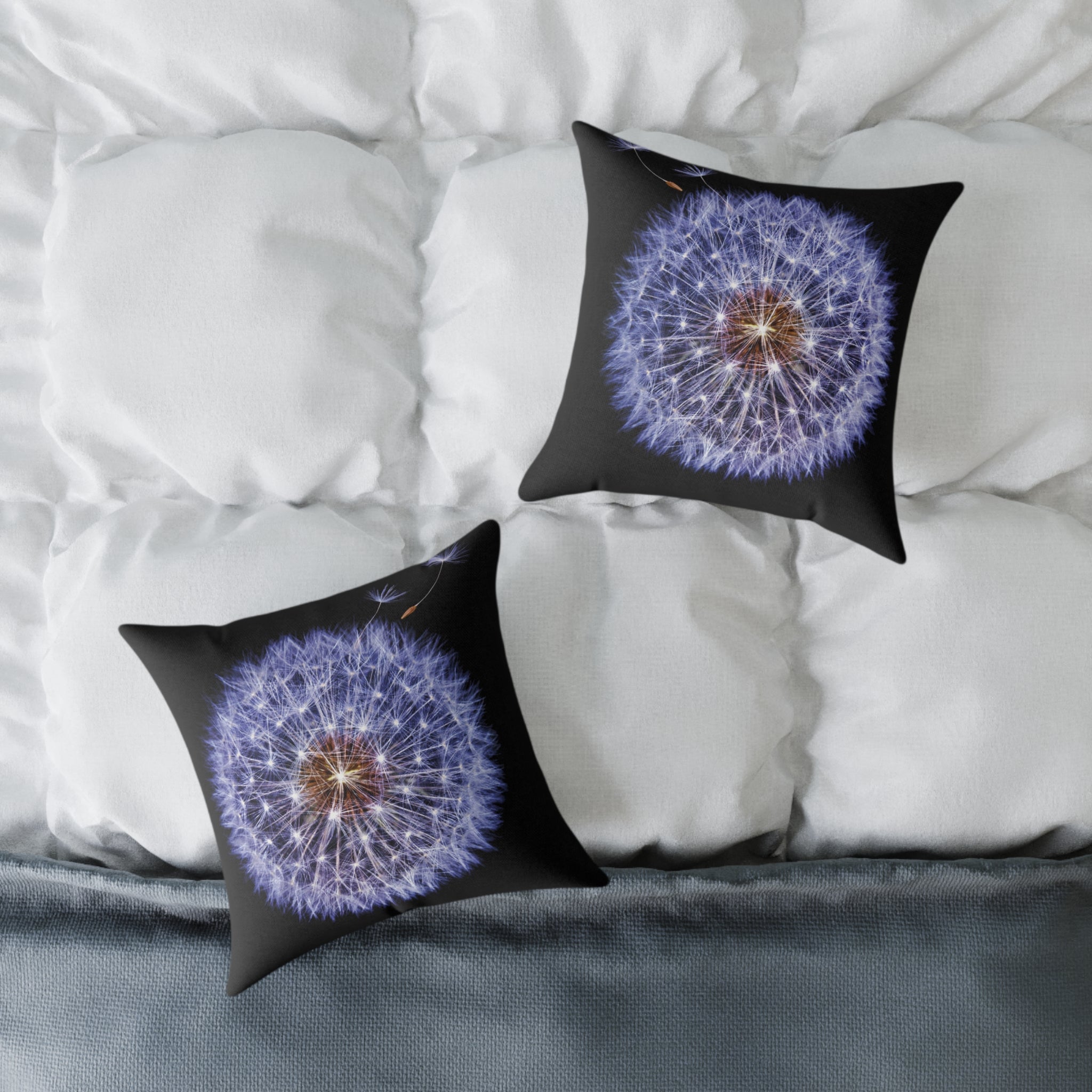 Detailed Dandelion Cushion – Nature-Inspired Design, 100% Polyester Canvas, Double-Sided Print, Available in 5 Sizes (16"x16", 18"x18", 20"x20", 24"x24", 26"x26")