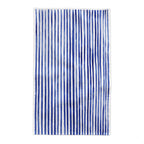 Watercolor Nautical Blue Stripes Cotton Twill Tablecloth | Available in 58"x58" & 58"x102"