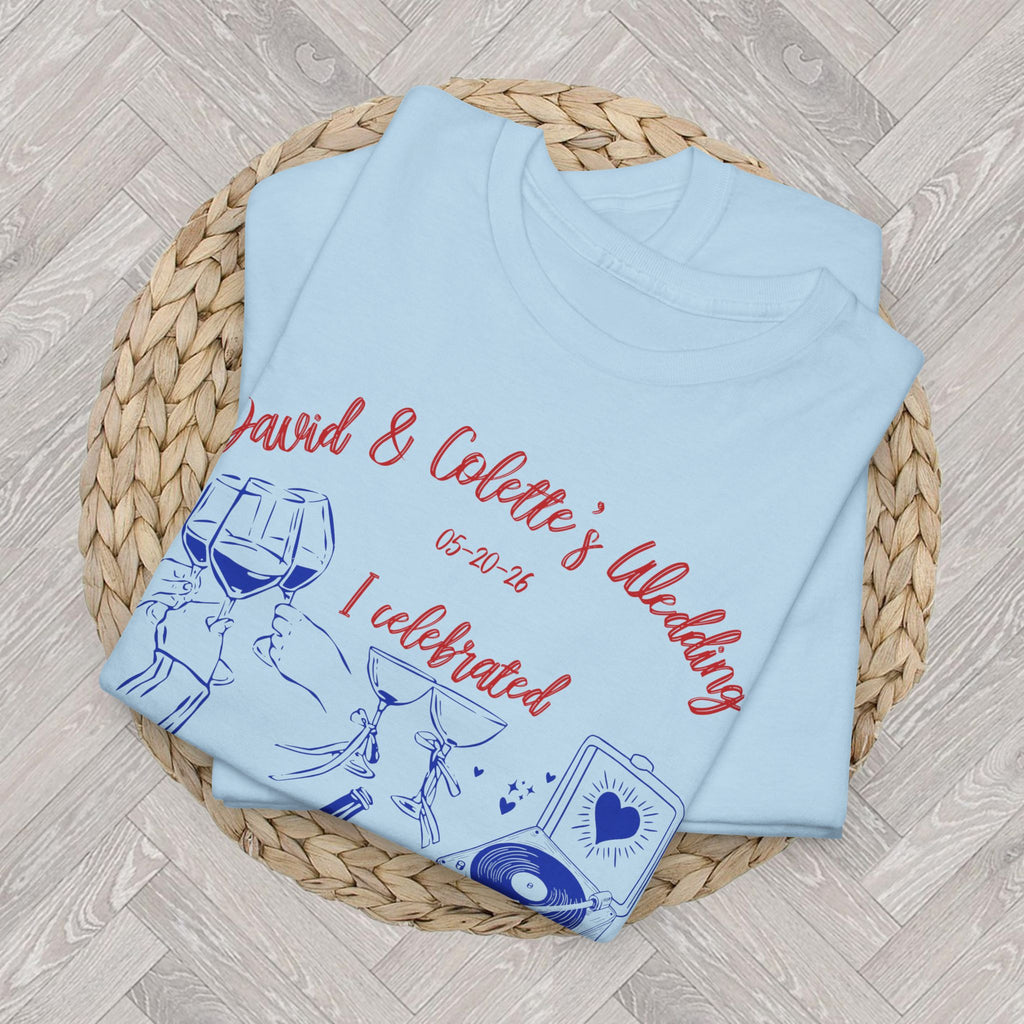 I Celebrated Wedding Shirt | Custom Wedding Party Tee | Fun Wedding Favor Shirt for Bridesmaids & Wedding Guests