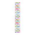 Colorful Sardine Illustration Table Runner – Bold Coastal Statement Table Linen