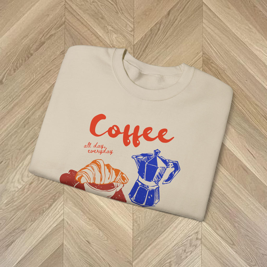 Coffee Club Sweatshirt | Cozy Graphic Pullover | Perfect Gift for Coffee Lovers | Retro Girl Casual Weekend Wear