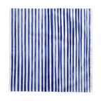 Watercolor Nautical Blue Stripes Cotton Twill Tablecloth | Available in 58"x58" & 58"x102"