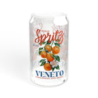 Elegant orange-themed glass sipper cup for iced coffee, lemonade, mocktails, and summer cocktails