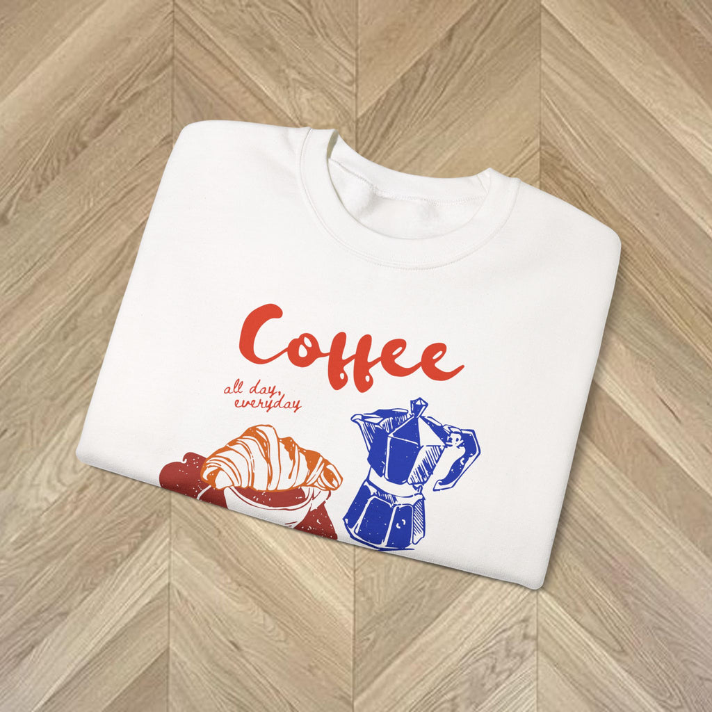 Coffee Club Sweatshirt | Cozy Graphic Pullover | Perfect Gift for Coffee Lovers | Retro Girl Casual Weekend Wear