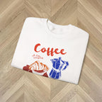 Coffee Club Sweatshirt | Cozy Graphic Pullover | Perfect Gift for Coffee Lovers | Retro Girl Casual Weekend Wear