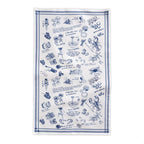 Italian Summer Tablecloth – 100% Cotton Twill Mediterranean Food Illustration Table Linen