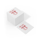 Close-up of personalized That's Amore napkins printed on premium three-ply paper with vintage Italian-inspired artwork.