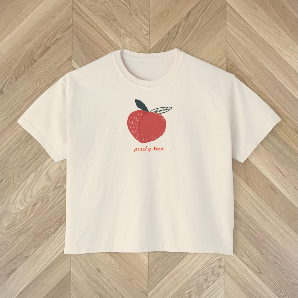 Peachy Keen Crop Shirt, Trendy Graphic Tee, Fun Summer Outfit, Tomato Girl Aesthetic, Trendy Gift for Her