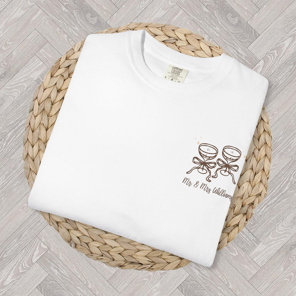 Bride in a Tini Bit Bachelorette Party T-Shirt | Custom Bridal Party Tee | Funny & Trendy Cocktail Shirt for Bride Tribe