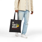 Italian coastal-inspired canvas tote with lemon illustration and La Vita è Bella typography designed for everyday adventures.