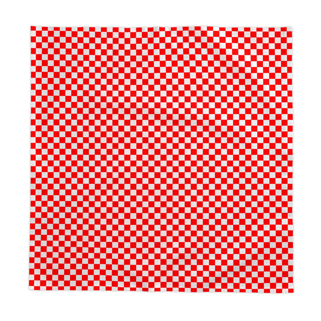 Red & White Checker Cotton Tablecloth – Italian Farmhouse Gingham Table Linen for Dining, Parties & Picnics