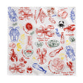 Lobster & Crab Tablecloth – Seafood Lovers’ Dining, Custom Red & Blue Print, Elegant Coastal Kitchen Decor