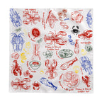 Lobster & Crab Tablecloth – Seafood Lovers’ Dining, Custom Red & Blue Print, Elegant Coastal Kitchen Decor