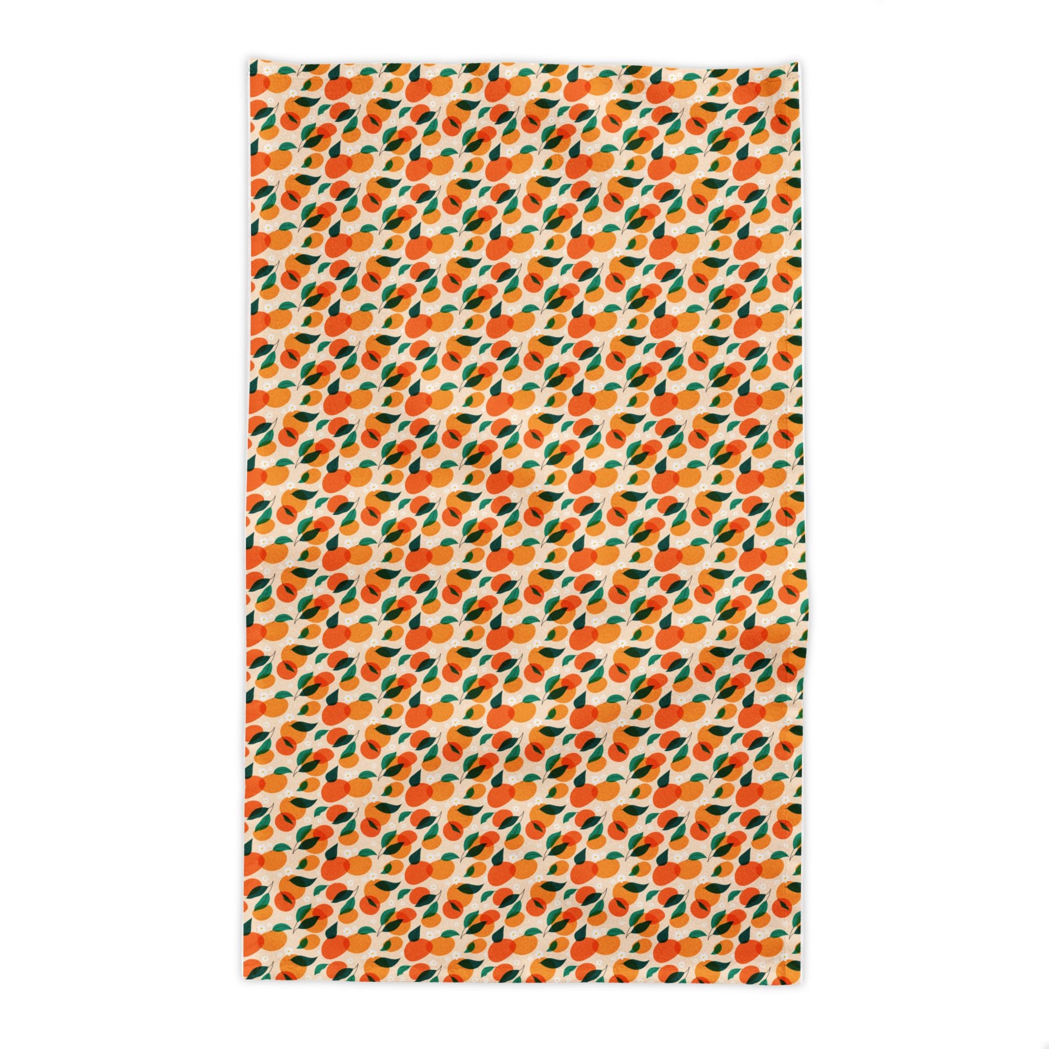 Mediterranean Citrus Tablecloth | Summer Orange Grove Cotton Twill Table Linen