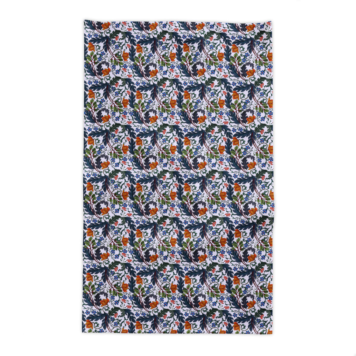Mediterranean Botanical Tablecloth – Modern Floral Cotton Twill Table Linen