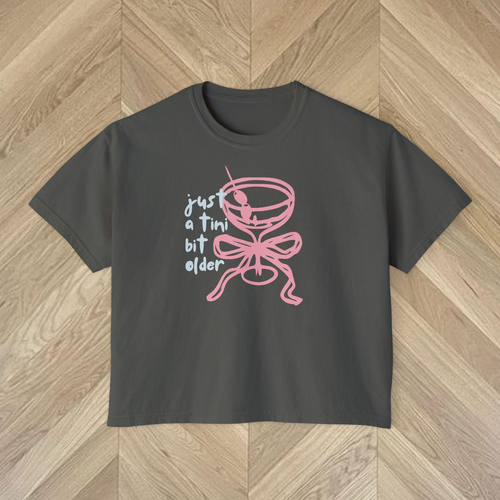 Just A Tini Bit Older Crop Top | Funny 30th Birthday Shirt For Women | Y2K Tee | Dirty Martini Aesthetic Party Girl Gift | Graphic Shirt