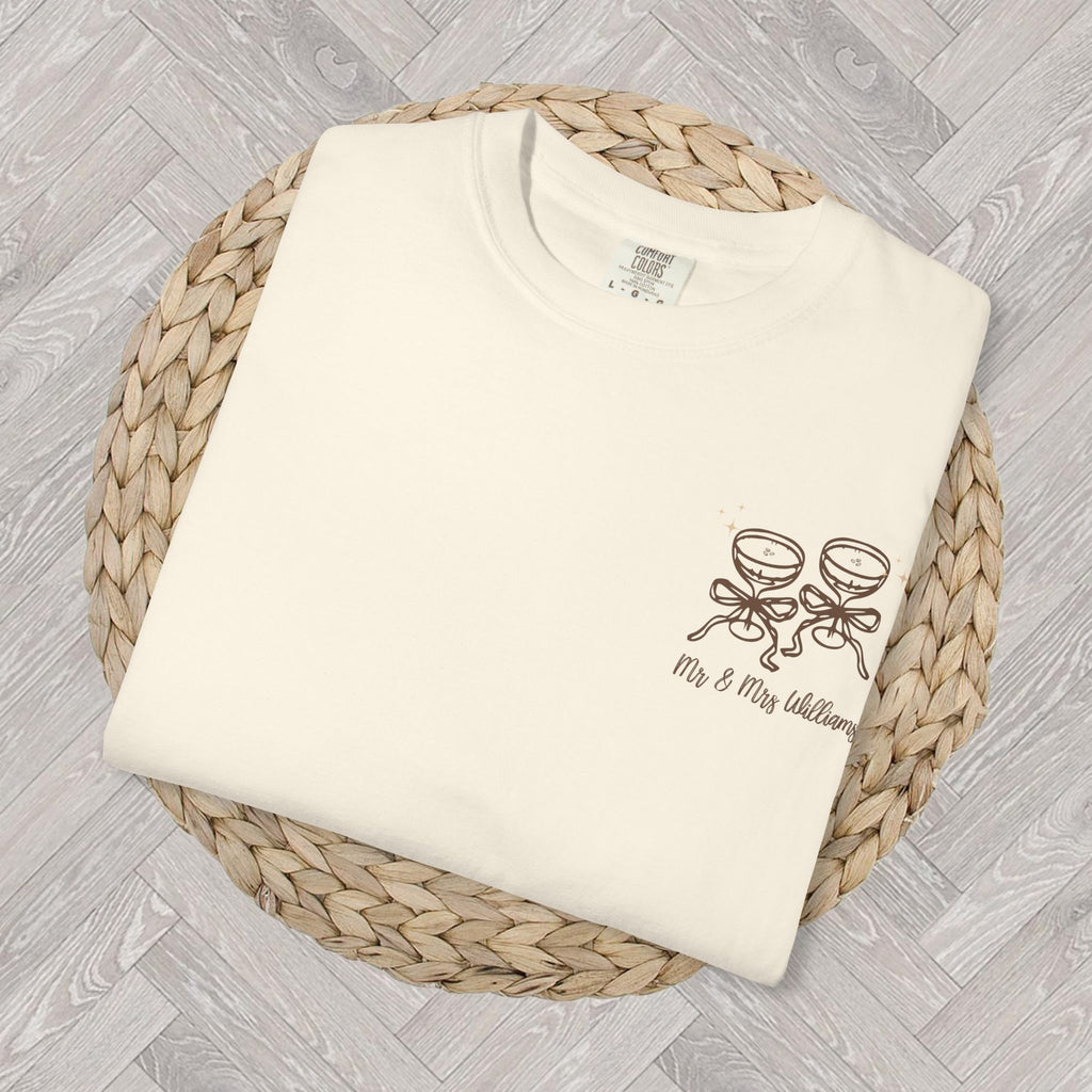 Bride in a Tini Bit Bachelorette Party T-Shirt | Custom Bridal Party Tee | Funny & Trendy Cocktail Shirt for Bride Tribe