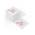 Close-up of the decorative coined-edge border on a white Merrier with a Tini personalised Christmas party napkin.