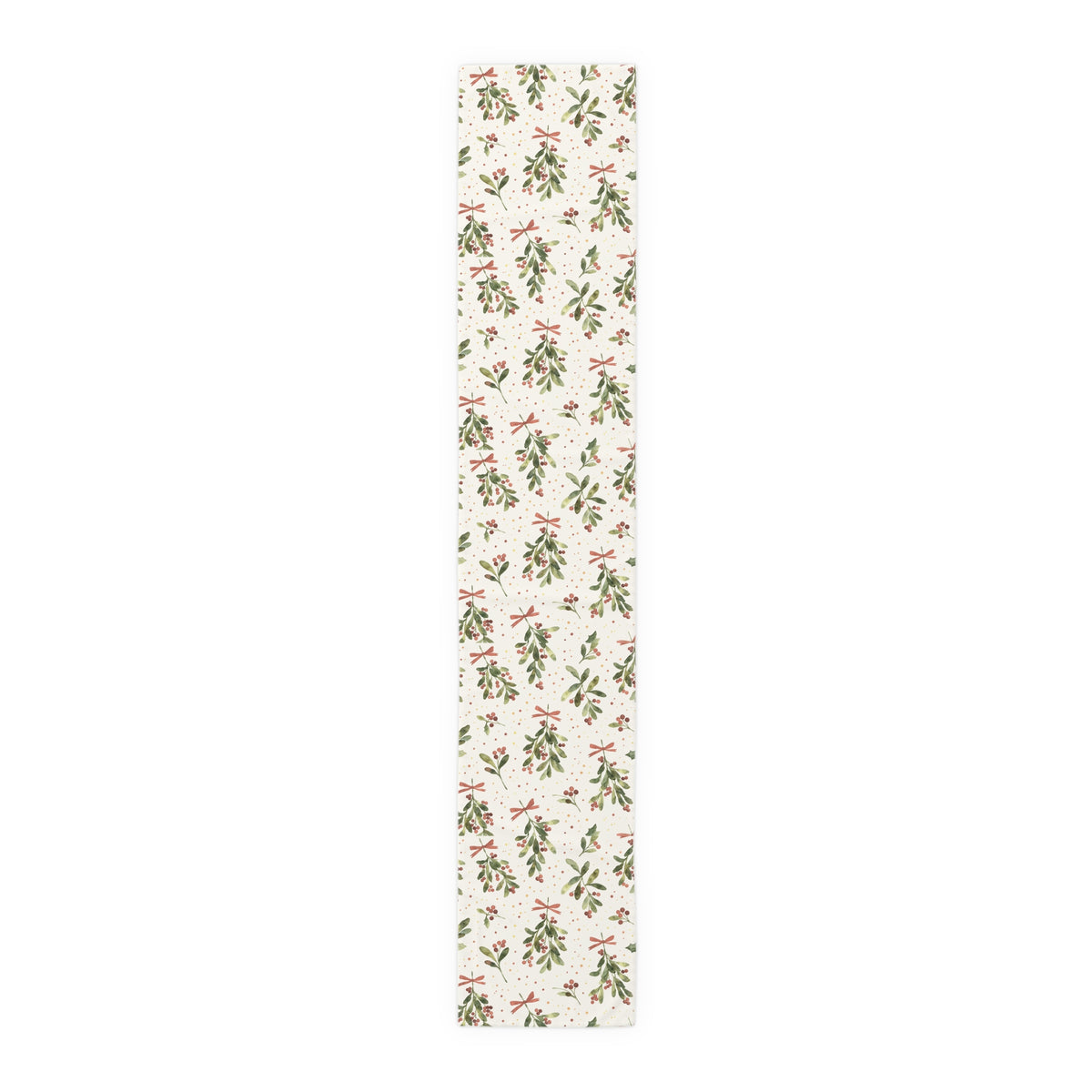 16 x 90 inch watercolour Christmas mistletoe table runner