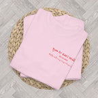 Custom That's Amore hen party shirt made from heavyweight cotton with personalised name and date, ideal for bridal shower gifts and wedding weekends.