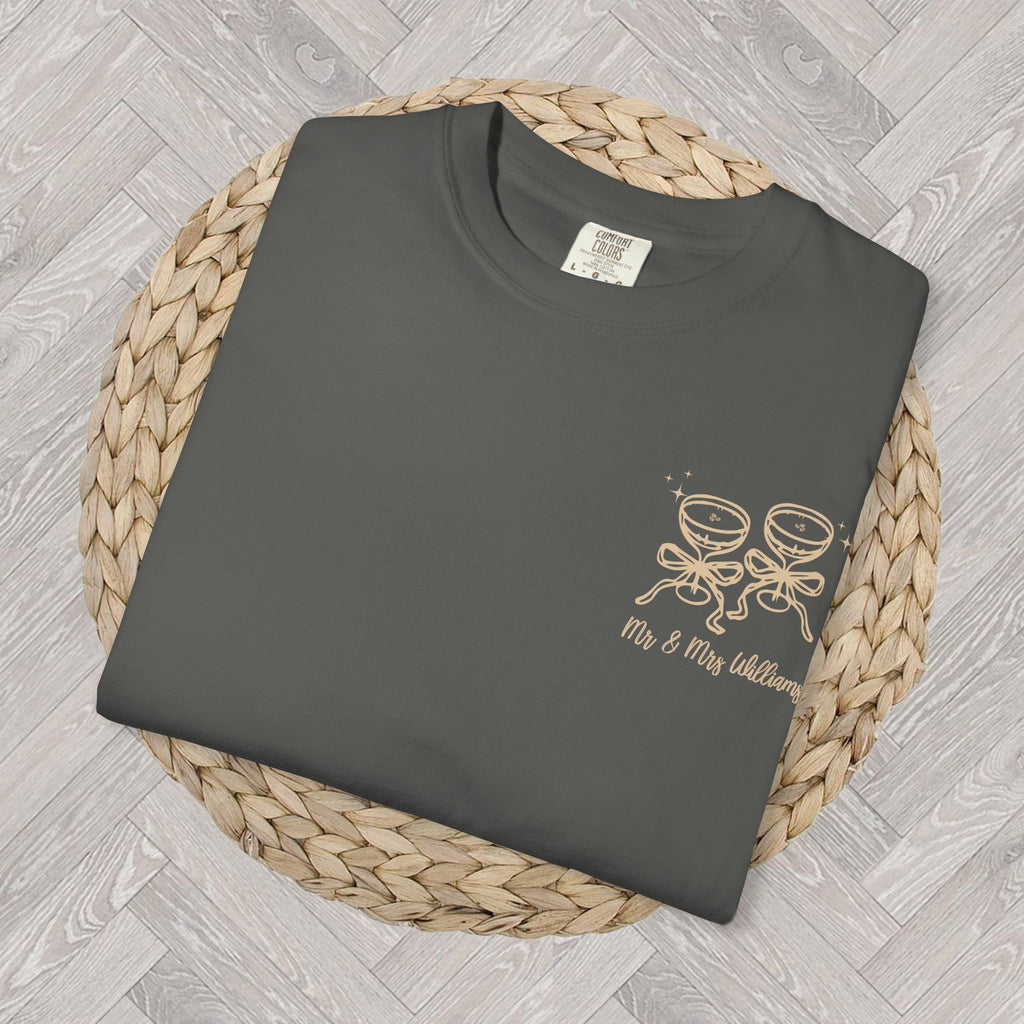 Bride in a Tini Bit Bachelorette Party T-Shirt | Custom Bridal Party Tee | Funny & Trendy Cocktail Shirt for Bride Tribe