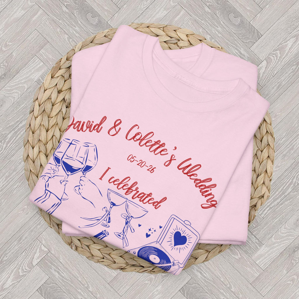 I Celebrated Wedding Shirt | Custom Wedding Party Tee | Fun Wedding Favor Shirt for Bridesmaids & Wedding Guests