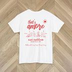 Personalised Italian-inspired bachelorette party shirt on a classic unisex Gildan 5000 tee, customised with name and date for a memorable keepsake.