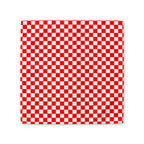 Red and white gingham cotton napkin available in 10x10 inch and 22x22 inch sizes for restaurants and home dining