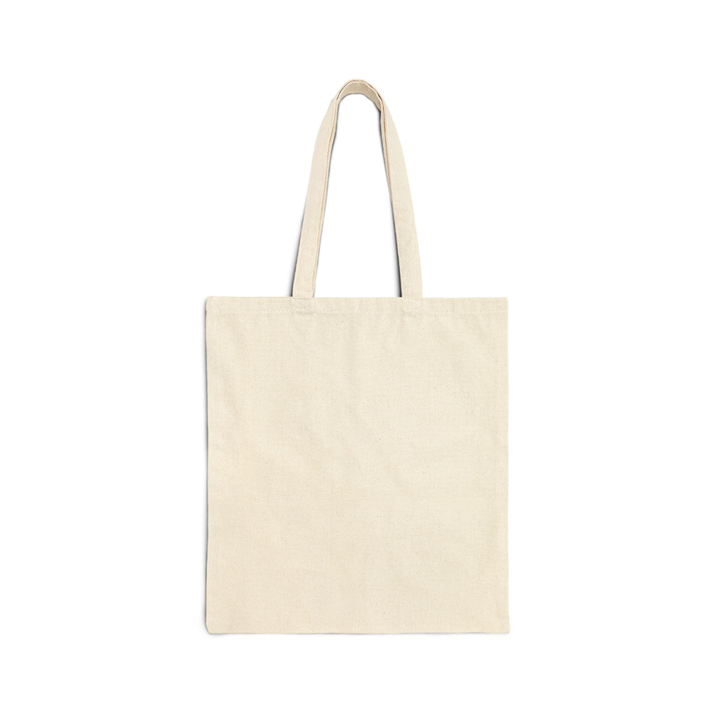 Abstract Wildflower Cotton Canvas Tote Bag | Mediterranean Botanical Floral Shopping Bag | Reusable Eco Tote | Natural & Black Canv