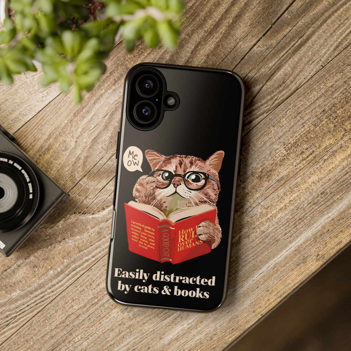The Bookish Cat Phone Case – Easily Distracted by Cats & Books