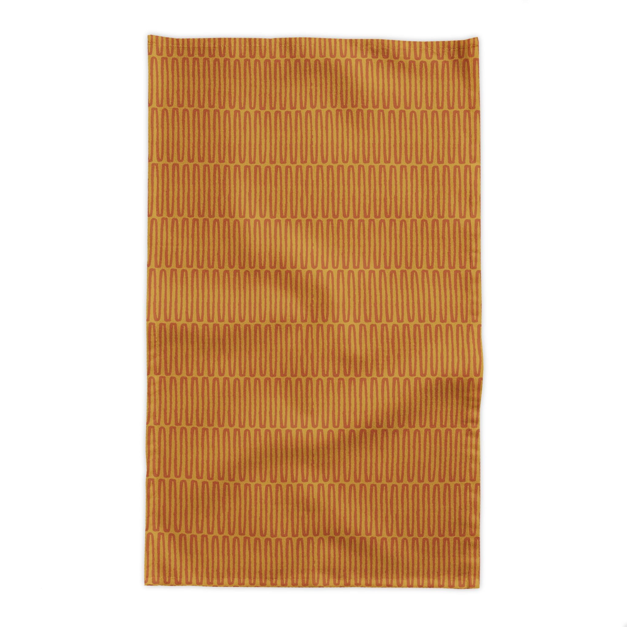Mustard Terracotta Cotton Twill Tablecloth – Mediterranean Hand Drawn Dining Table Cover | Modern Farmhouse Table Linen | Square & Rectangle