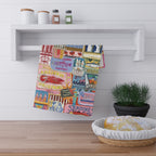 Sardine Can Design Tea Towel | Bright and Fun Mediterranean Kitchen Linen