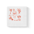 Personalized pasta party napkin with elegant Italian-inspired artwork for bridal showers, birthdays, and cocktail gatherings.