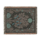 Amalfi Lemon Tree Woven Blanket | Mediterranean 100% Cotton Throw Blanket with Fringed Edges