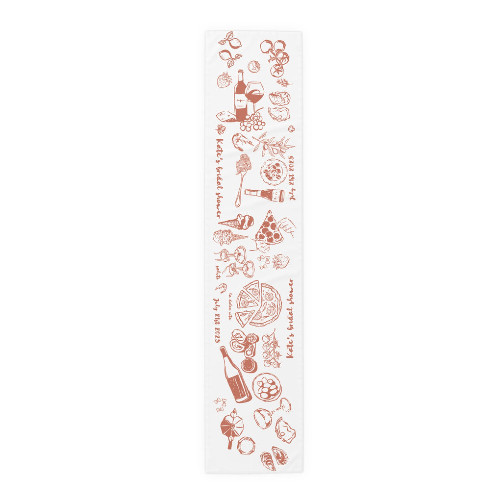 Italian Summer Custom Table Runner – Mediterranean Wedding & Dinner Decor