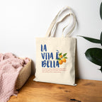 Stylish Mediterranean tote bag perfect for farmers markets, beach days, travel, and everyday shopping.