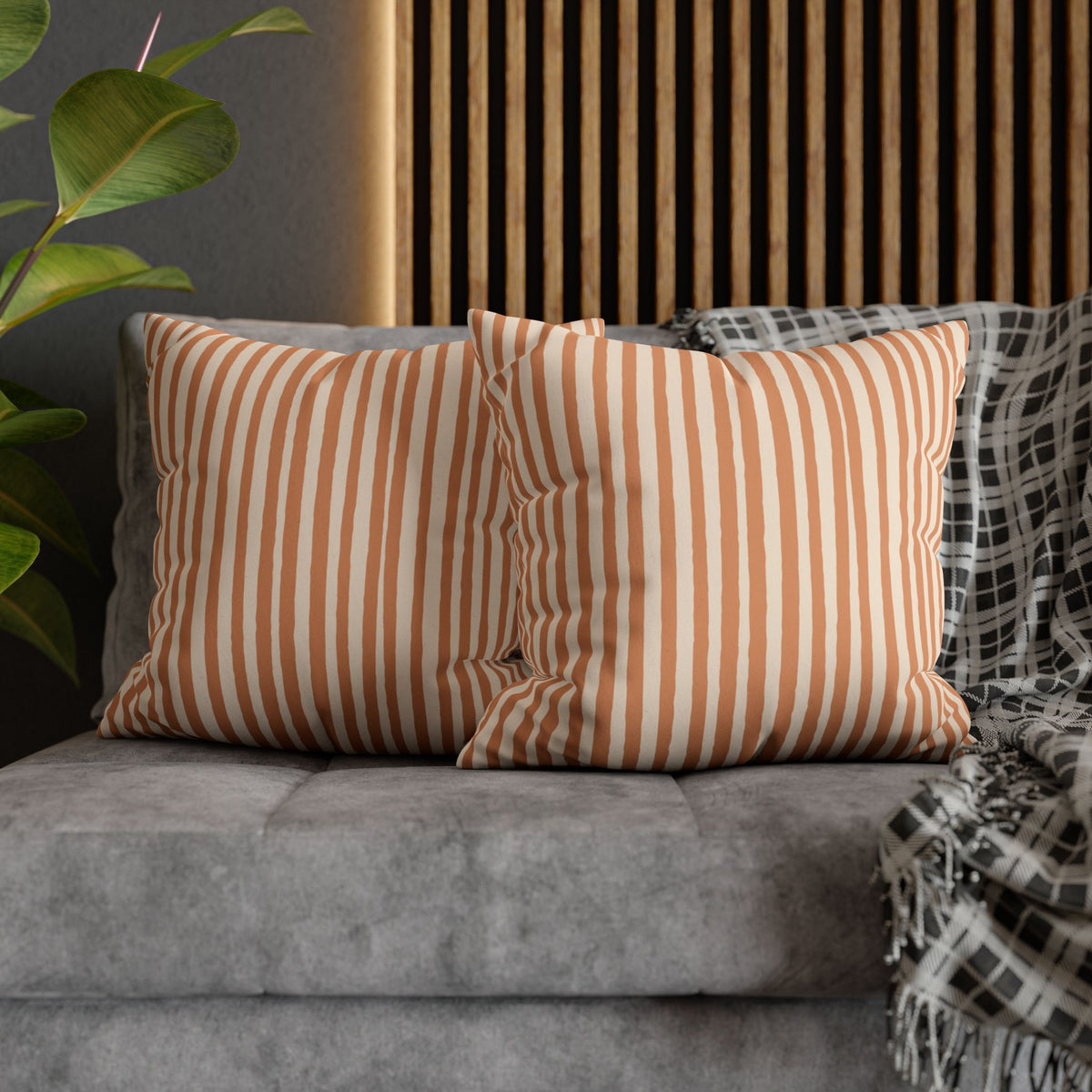 20 x 20 inch size: 20x20 inch terracotta faux suede Halloween pillowcase with colourful artwork for seasonal home décor.