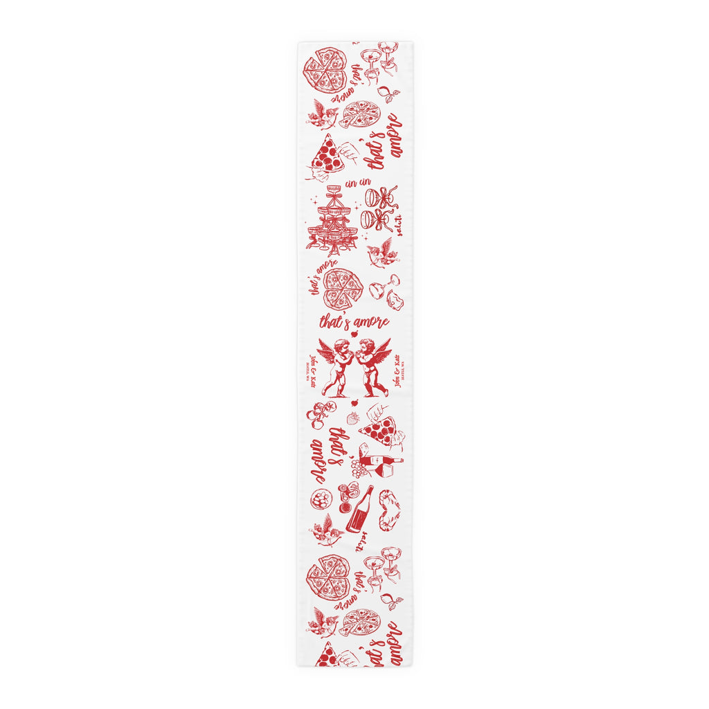 Custom Italian “That’s Amore” Table Runner – Bridal Shower & Wedding Decor, Amalfi Coast Party Linen