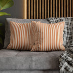 16x16 inch terracotta Halloween faux suede pillow cover with colourful comic book-inspired design for sofas and armchairs.