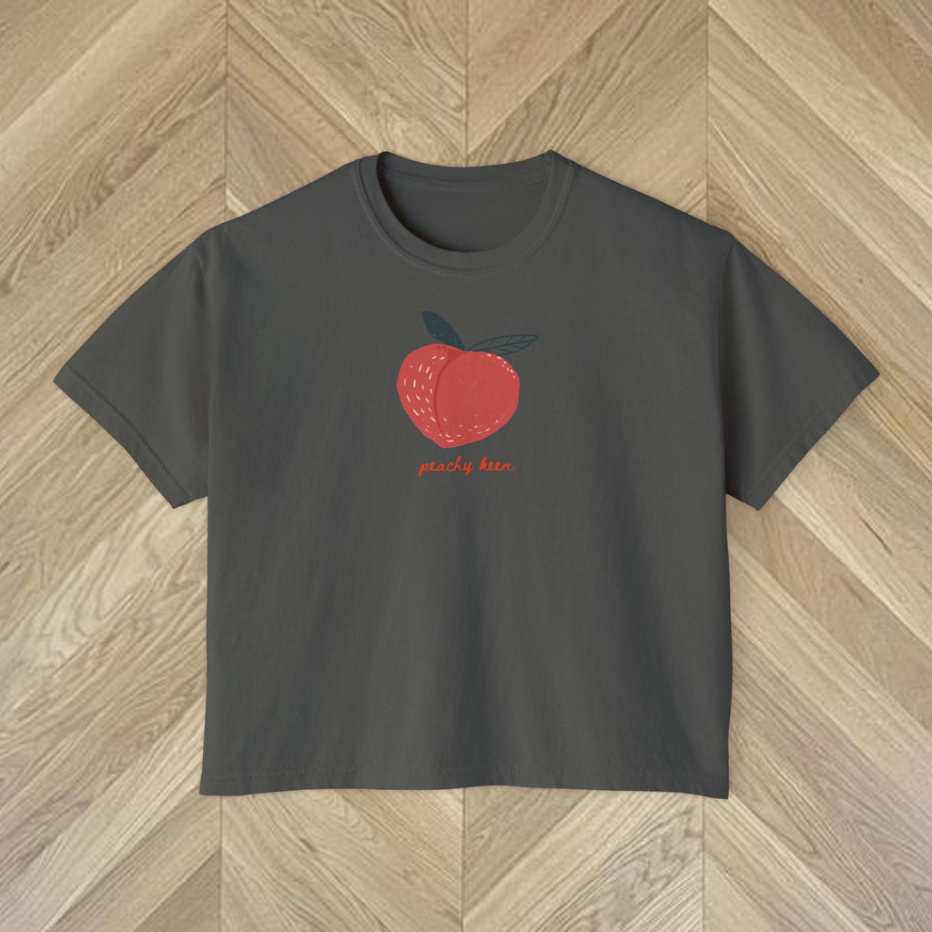 Peachy Keen Crop Shirt, Trendy Graphic Tee, Fun Summer Outfit, Tomato Girl Aesthetic, Trendy Gift for Her