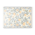 Bac of Colourful botanical lemon glass cutting board bringing sunny Italian coastal charm to the kitchen