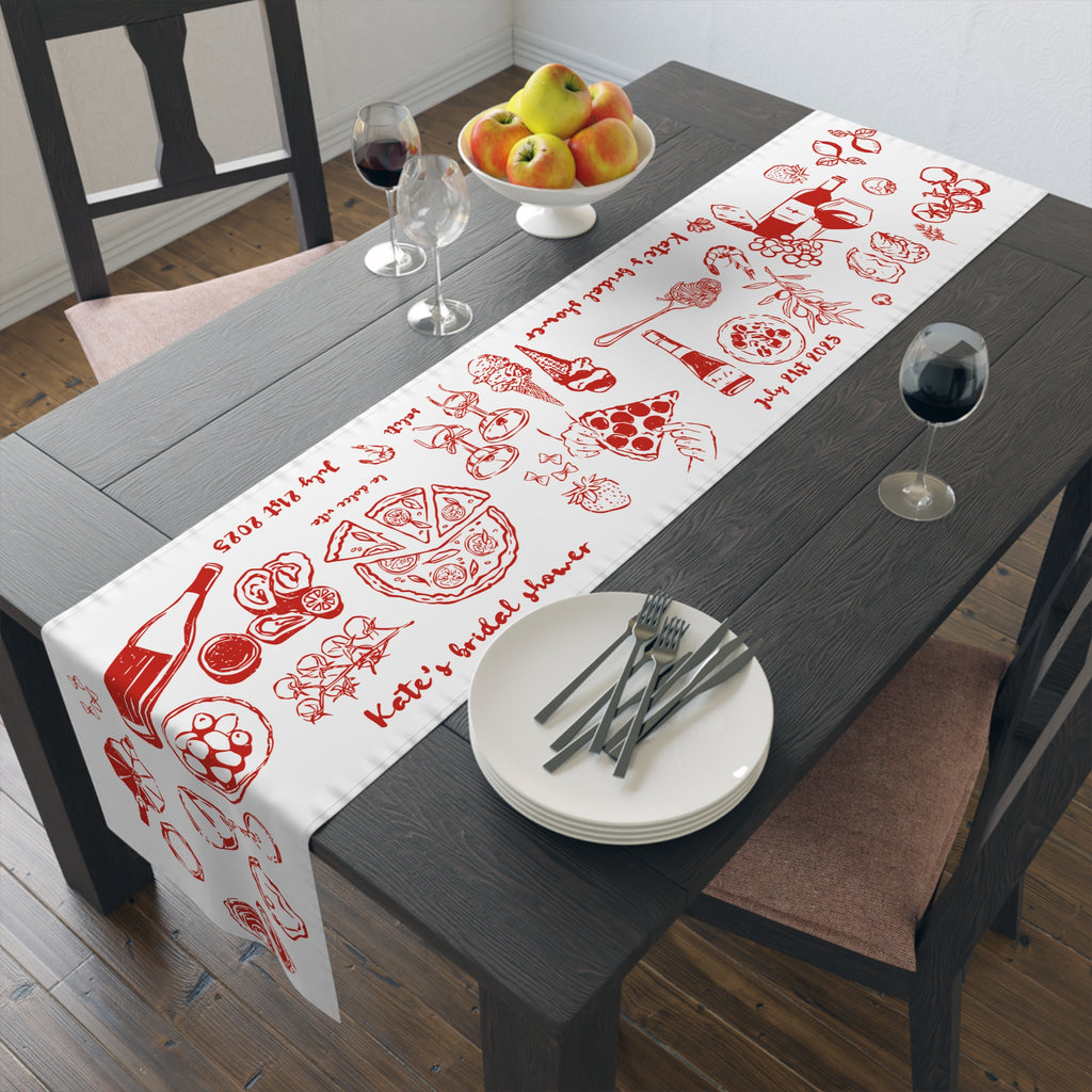 Italian Summer Custom Table Runner – Mediterranean Wedding & Dinner Decor