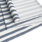 late Blue Hand Drawn Stripes Table Runner | Modern Farmhouse Dining Decor